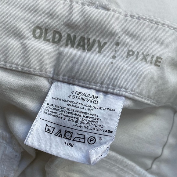 EUC Old Navy White Denim Pixie Pant Size 4 - Picture 6 of 6